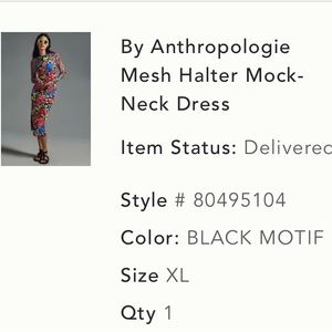 NEW with tags. Anthropologie mock mesh halter dress. Midi length & long sleeves.